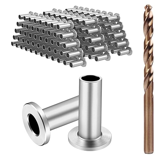 BLIKA 150 Pack Stainless Steel Protector Sleeves for 1/8" 5/32" or 3/16" Deck Cable Railing, for Wood/Composite Posts, T316 Marine Grade