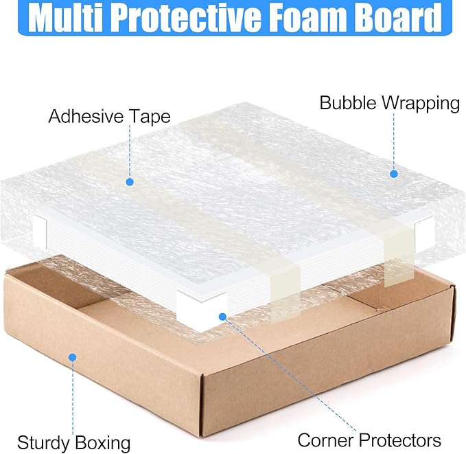 ToLanbbt 12 Pack White Foam Board, 16 x 20 x 3/16" Thick Foam Core Acid Free Poster Foamboard for Art Craft Projects, Painting, Displaying, Signage, Wedding, School