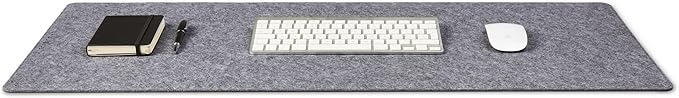 Wolvende Premium Felt Desk Mat | Large 15.75" x 36" | Multifunctional Desk Pad for Home Office | Mid Gray