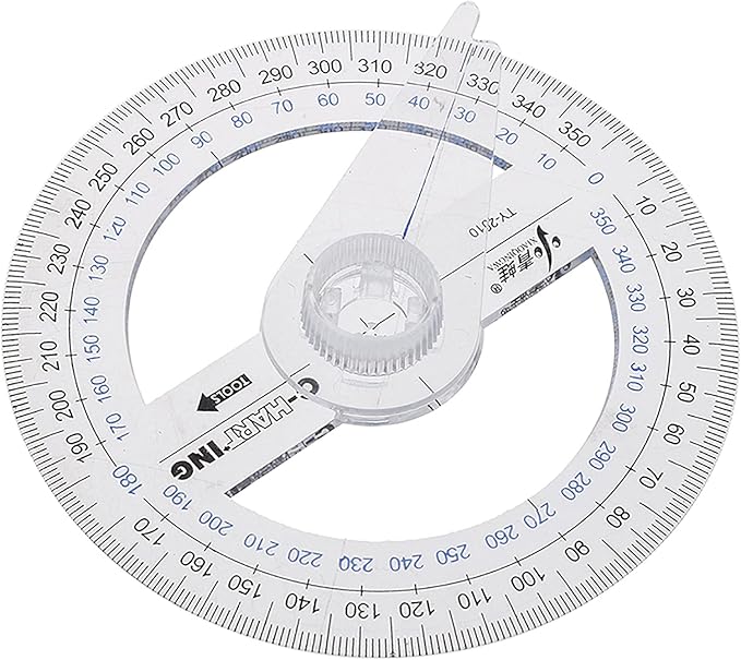 360° Protractor Pack of 2 Protactors Plastic Protractor Math Protractors Clear Protractor Ruler Drafting Tools Circle Protractor for Geometry