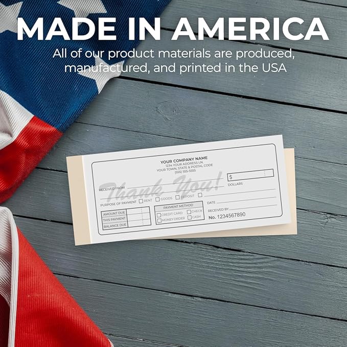 Custom 2.83" x 7" Carbonless NCR Books in 2-Part Duplicate Invoices, Receipts, Work Orders, Sales Orders, Purchase Orders, Estimates, Quote Forms with Your Company/Business Name (150 Sets)