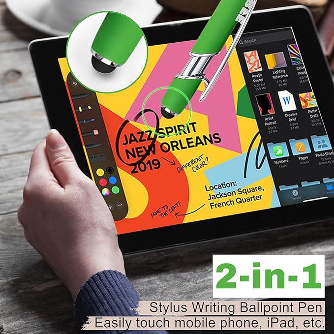 Custom Pens Bulk Personalized Ballpoint Pen with Stylus Tip Customized Engraved Pens with Name Logo Soft Black Ink with Touch Metal Office for Business Office Teacher School Corporate Gifts Orange