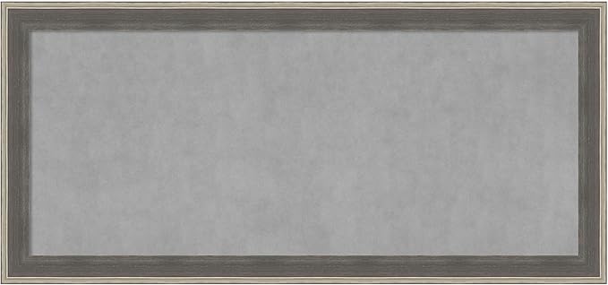 Amanti Art Grey Framed Magnetic Board 25x53 Oversize Vision Board for use with Magnets, 100% Metal Sheet to Display Items as Office Decor or for Home Organization in mudroom, Kitchen or Kids Room