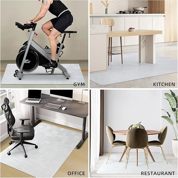 Chair Mat for Hardwood Floor, 45x53 inches Floor Mat Protector for Office Chair, Desk, Home, Frosted Pattern Rectangle Floors Protector