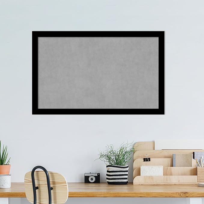 Amanti Art Black Framed Magnetic Board 27x43 Large Vision Board for use with Magnets, 100% Metal Sheet to Display Items as Office Decor or for Home Organization in mudroom, Kitchen or Kids Room