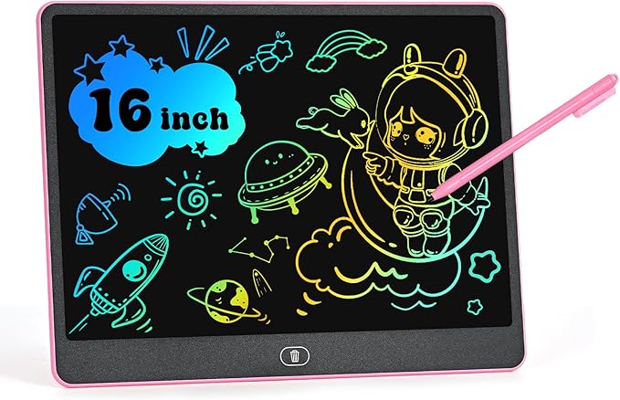 LCD Writing Tablet for Kids, 16 Inch Colorful Doodle Board Drawing Tablets, Toddler Educational Learning Toys for 3 4 5 6 7 8 Year Old Boys Girls Birthday Christmas Gift