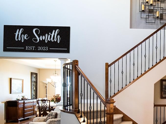 Custom Metal Name Sign,Personalized Last Name Metal Sign,Family Name Sign,Personalized Last Name Date Sign,Metal Wall Art,Last Name Signs for Home,Metal Wall Decor