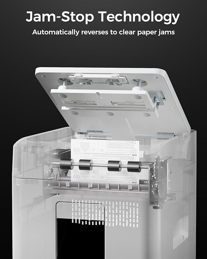 110-Sheet Micro-Cut Paper Shredder Auto Feed Shredders P-4 High Security for Home Office 6.8 Gallon Bin with Casters