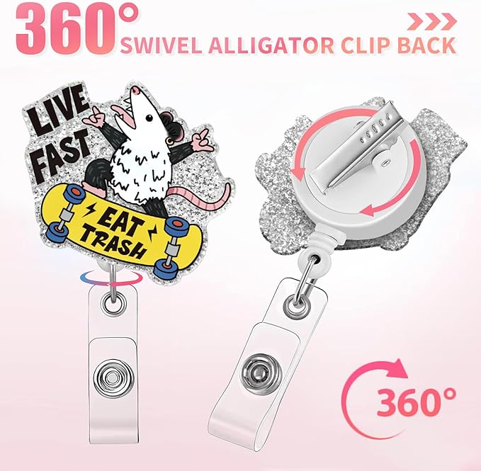 Aoryalps Live Fast Retractable Badge Reel Holder Retractable with ID Clip for Nurse Nursing Name Tag Card Nursing Student Teacher Doctor Medical Assistant Work Office Clip-Gifts for Nurse