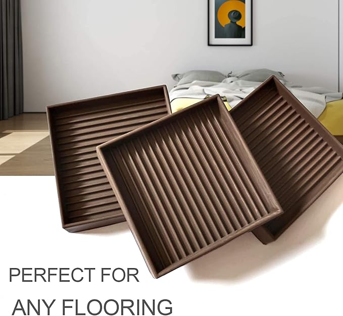 Yelanon 8pcs 2.5" Non Slip Furniture Pads for Hardwood Floors - Anti Skid Grippers Rubber Feet Floor Protectors Stoppers to Prevent Sliding for Bed Couch Wood Furniture (Brown)