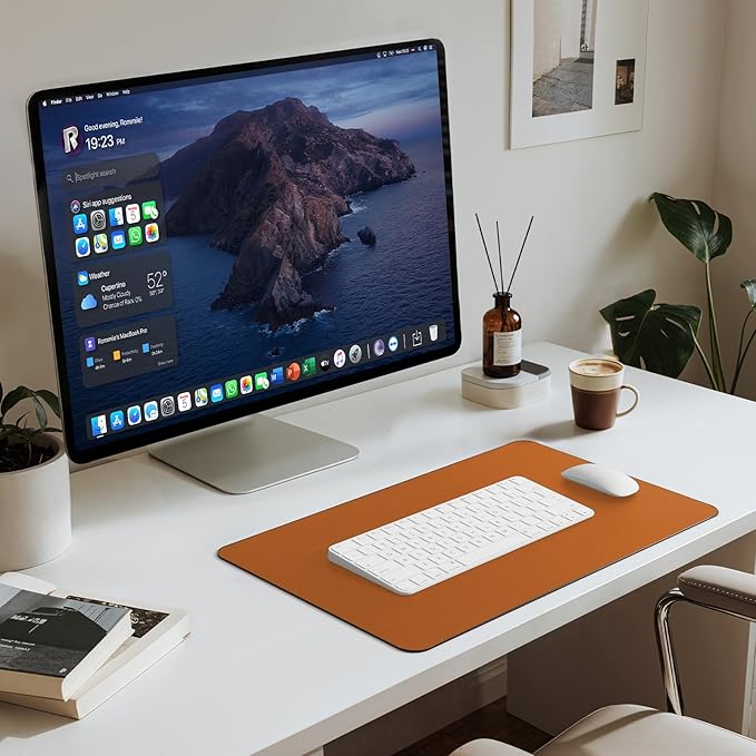 Jotsome Leather Desk Pad Mat, Non-Slip Desk Blotter Pad - Desk Protector for Office, Home, Lap Desk, Laptop, and Desktop, Gift for The Holidays (Tan, 17" x 12")