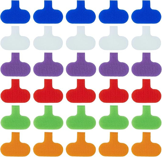 POMELUNE Cable Labels,Multi-Color Write On Cord Label for Cable Management,Organization,Electronics Computers,30 pcs