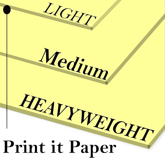 Print It - Vellum Bristol Colored Cardstock Cover Paper, 67 Lb, 8.5" X 11”, Heavyweight Colored Cardstock for Crafts, School, Invitations, And Office Use - Decoration Drawing 250/Case-Canary
