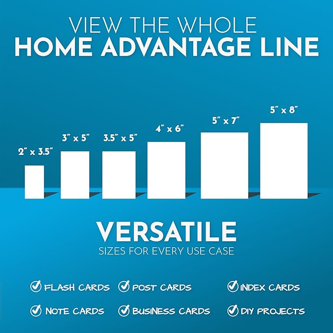 Home Advantage 3x5 Blank Index Cards - Our 50 Pack of Blank Note Cards Use Heavy Duty Cardstock to Make Them Bleed Proof