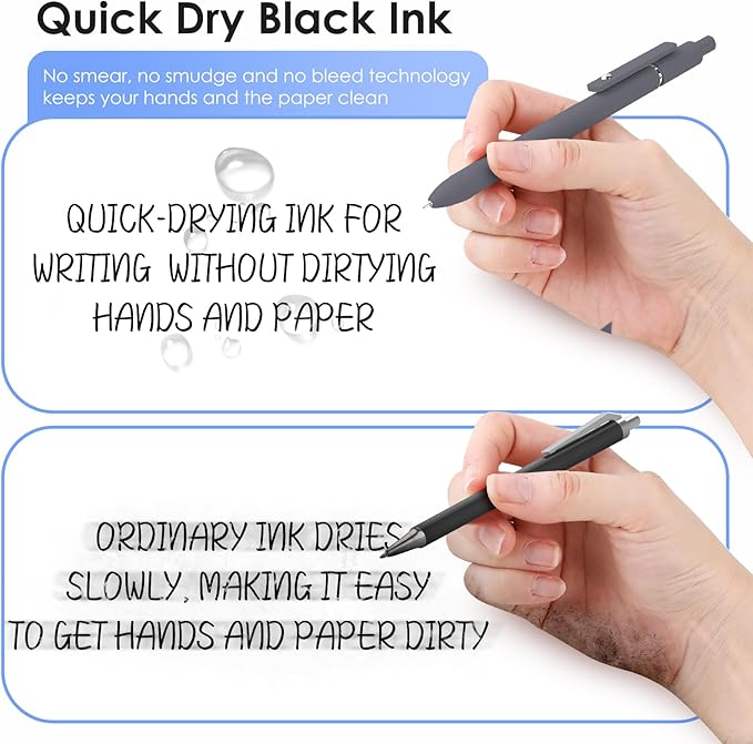 Donyang 11pcs 0.5mm Gel Pens Cute Black Ink Fine Point Pens With Smooth Writing, Quick Dry Pens For Journaling,Teacher Work Desk Accessories Office Supplies for Men Women, Stocking Stuffers