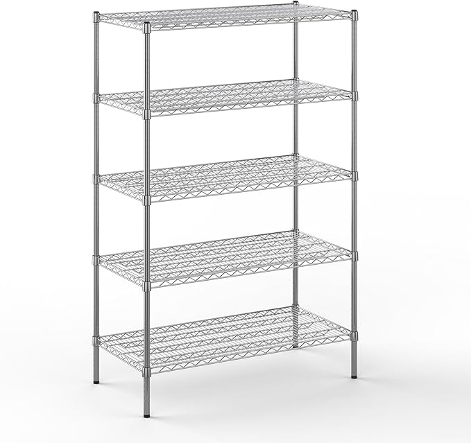 Regal Altair Wire Shelving Kit | NSF Commercial Storage Rack Unit (5-Tier | 64" Height, 21" Deep x 42" Wide)