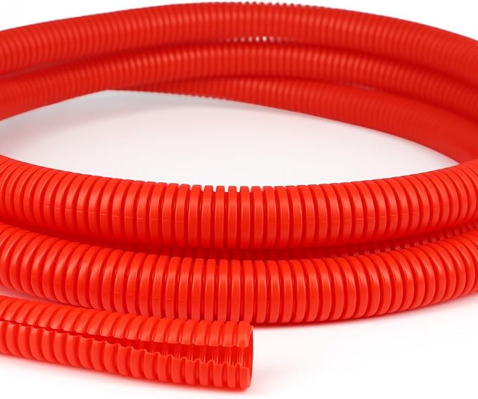 Split Wire Loom Tubing, 10,25ft Cord Protectors from Pets No Chew, Flexible Wire Covers Cord Protectors, Protective Split Cable Sleeve for Automotive Home Industrial Wires(Red, 1.12inch-10ft)
