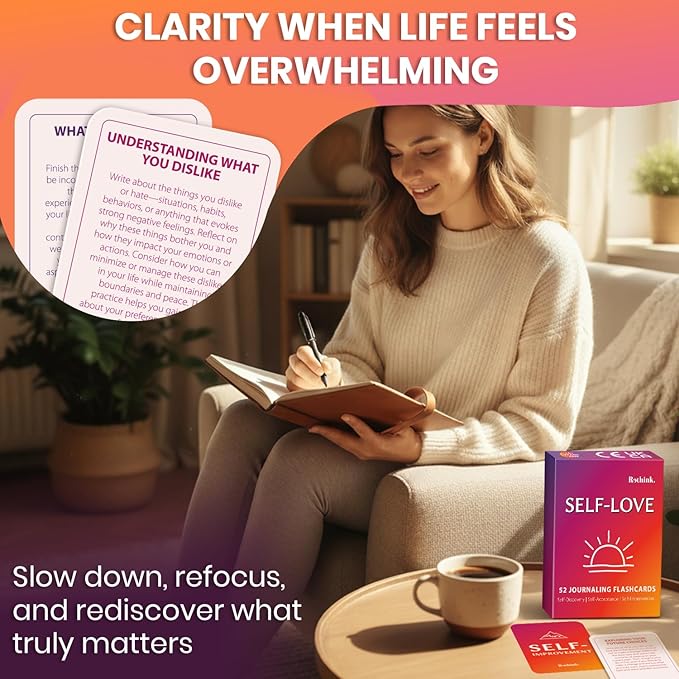 QUOKKA Self-Love: 52 Journaling Flashcards for Reflection, Self-Discovery, and Mindful Growth | Guided Prompts for Gratitude, Self-Acceptance, and Personal Empowerment | Gift for Women and Men
