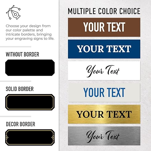 Custom Wall or Door Sign, Personalized Notched Plaque Engraved Message for Bussiness, Property and Home Indoor/Outdoor, 4x12 Inches, Made in USA by Sigo Signs