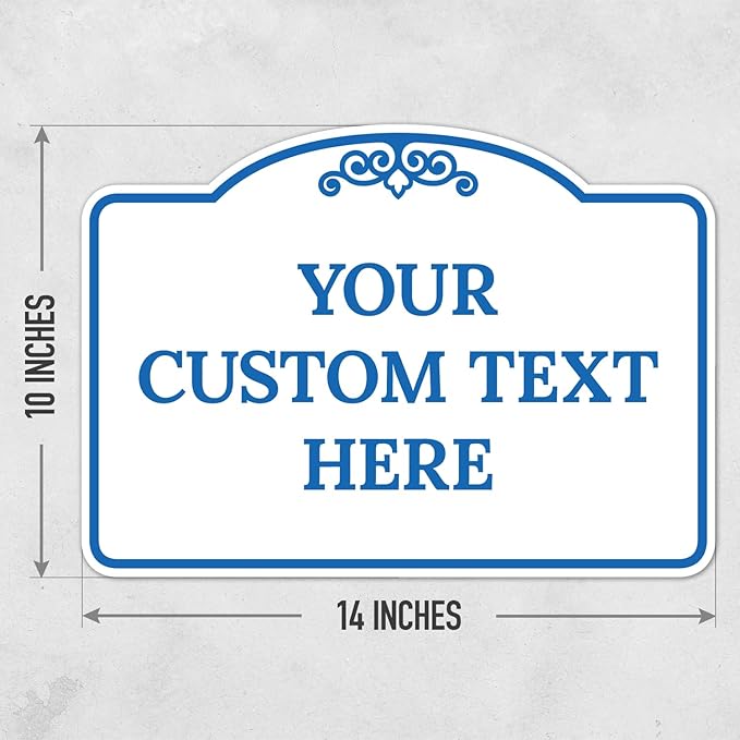 Custom Decorative Sign, Personalized Metal Sign for Business, Driveway, Home, Airbnb, Office Door Plaque, Blue Light Sign, 14x10 Inches, ACM, Fade Resistant, Made in USA by Sigo Signs