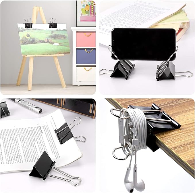 Ufmarine Extra Large Binder Clips 2.4 Inch Length, Jumbo Binder Clips for Office (8 Pcs)