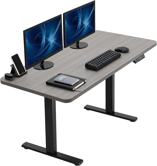 VIVO Electric 43 x 24 in Standing Desk, Memory Height Adjustment, 1B Series, Holds 220 lbs, Dark Gray Top, Black Frame, DESK-1B4G