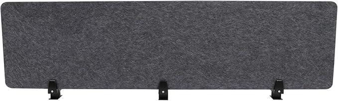 ReFocus Raw Clamp-On Acoustic Desk Divider Mounted Privacy Panel Set – Reduce Noise & Visual Distractions for Office, Study (Anthracite Gray, 2× Panels (60"×16"))