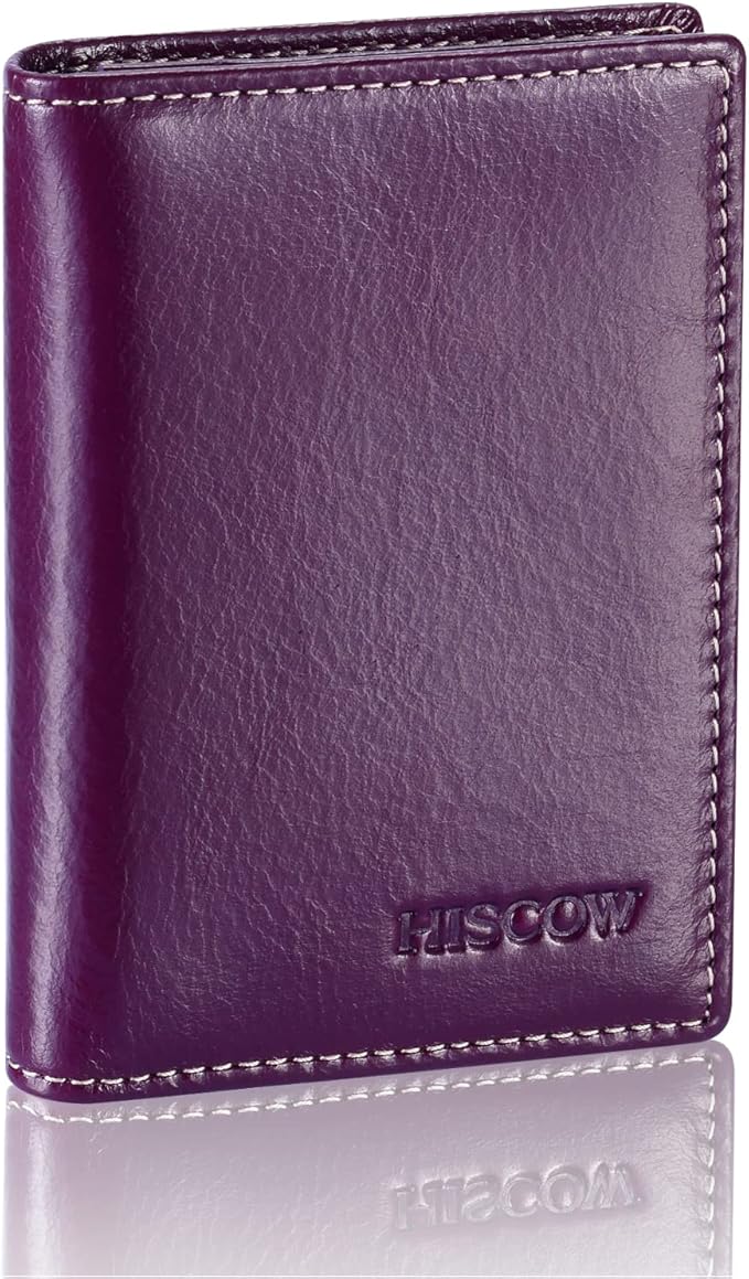 Leather Business Card Case Holder for Men & Women, Italian Calfskin