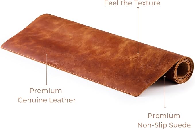 Node Leather Desk Mat - Executive Real Leather Pad - Large (18 3/4" x 35 3/4") | Non-Slip Desk Blotter