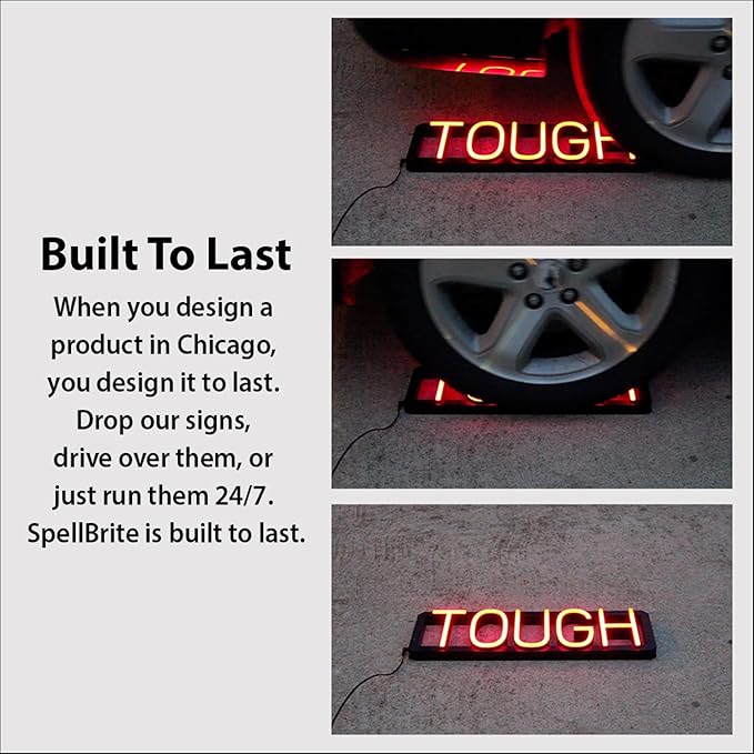 SpellBrite ENTRANCE Sign | Directional Sign with Neon Look, Blue LED Light Source | 31.3" x 6.3"