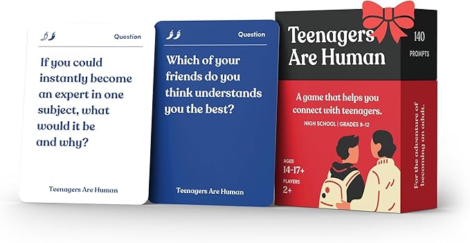 Teenagers are Human 140 Conversation Cards to Help You Get to Know Teenagers, Card Game for High Schoolers, Designed by Experts for Grades 9 to 12, Ages 14 to 17+