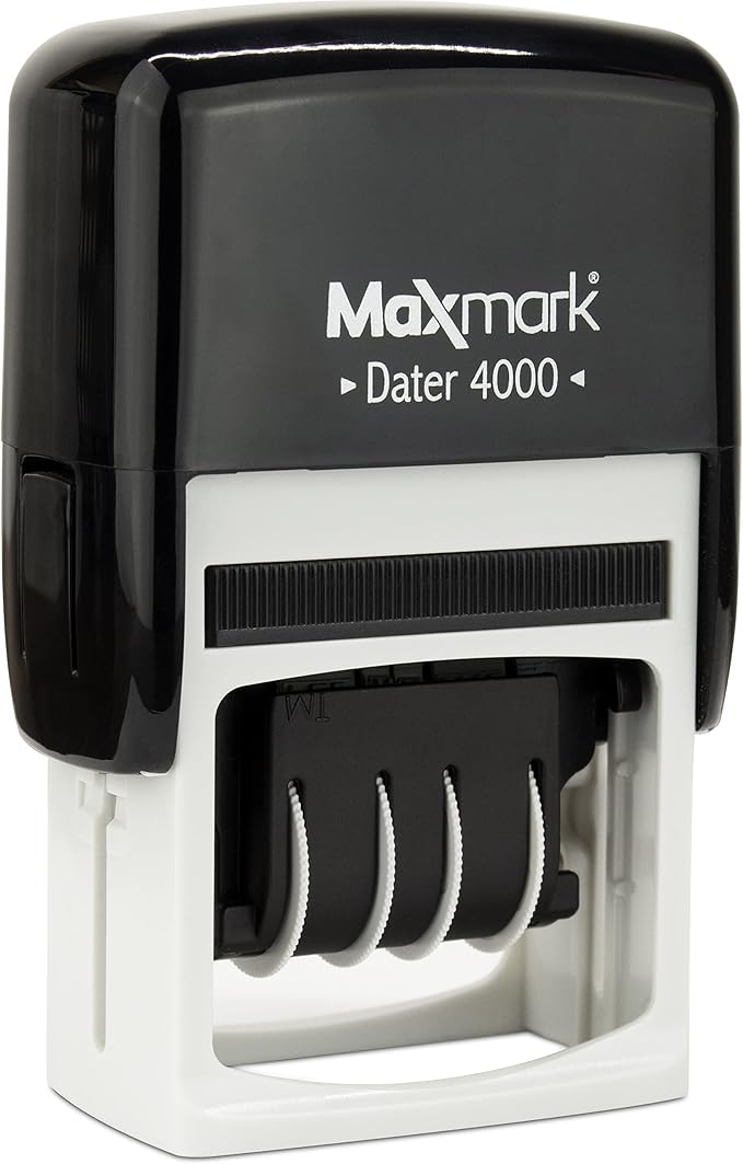 MaxMark Dater 4000 Self Inking Date Stamp - Green