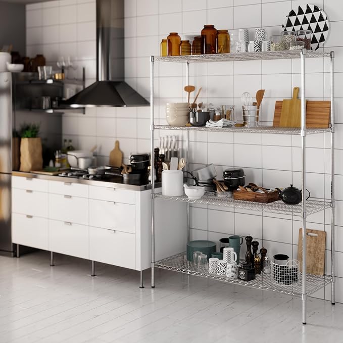 Regal Altair 21" Deep x 54" Wide x 74" Height Wire Shelving Kit | 4-Tier | NSF Commercial Storage Rack Unit