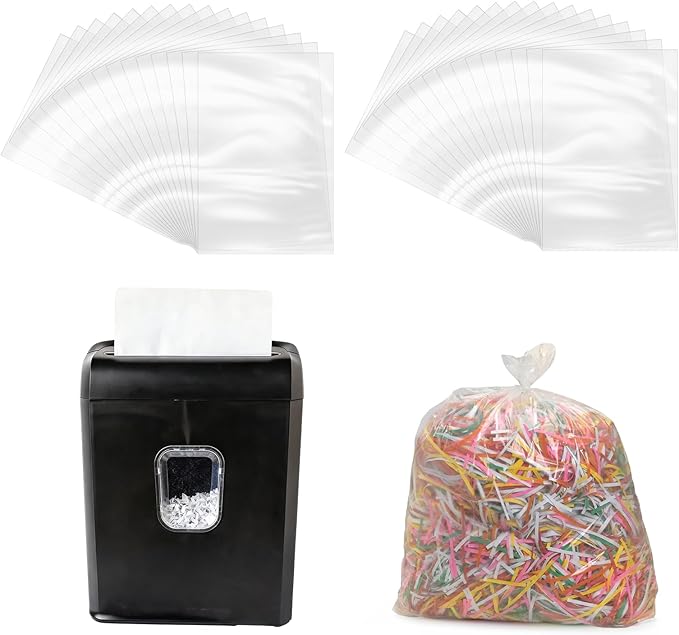 YooNotee 200 Pcs Shredder Bags Large Gallon Size Paper Shredder Bags for Home Office Paper Trash Shredded Materials(23.62 x 27.56 Inches)