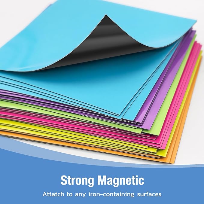 HOMiDEK Reusable Magnetic Sticky Notes, (30 Pack, 3x3 in) Dry Erase Magnets Magnetic Labels with Marker, Easy to Post Notes for Whiteboard, Fridge, Locker, Cabinet, Door - Office & Classroom Supplies