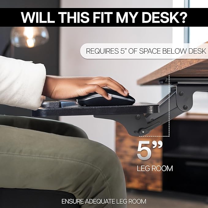VIVO Adjustable Computer Keyboard & Mouse Platform Tray Ergonomic Under Table Desk Mount Drawer Underdesk Shelf (MOUNT-KB03B)