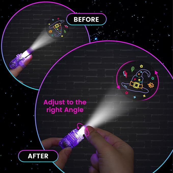 LovesTown 24PCS Halloween Party Favors Flashlights, LED Light up Finger Lights Glow in the Dark Halloween Toys Bulk for Party Decorations Goodie Bags Fillers Classroom Prizes