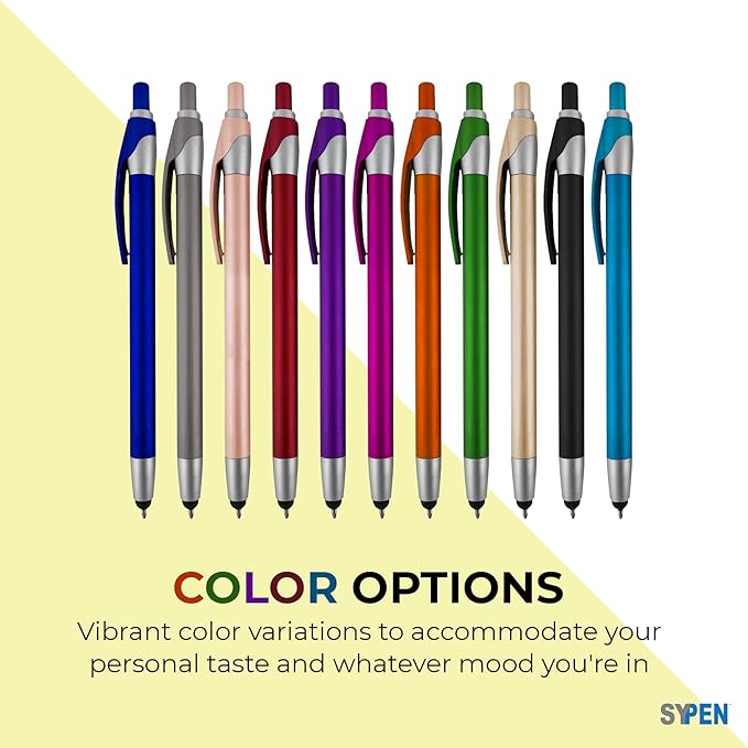 Personalized With your Custom Logo or Text Pens-Pack of 300- for Marketing, Parties, and Events, 2 in 1 Capacitive Stylus & Ballpoint Pen Compatible With Touchscreen Devices, Blue Ink, Orange Pens