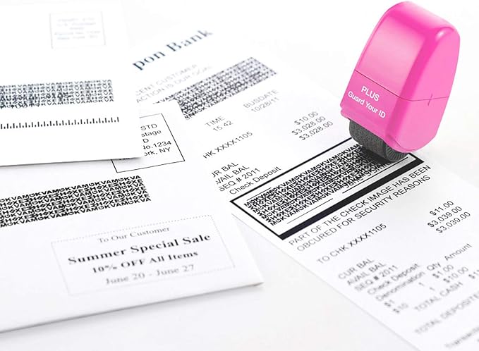 Guard Your ID Identity Protection Stamp Roller, Pink, IS-520CM