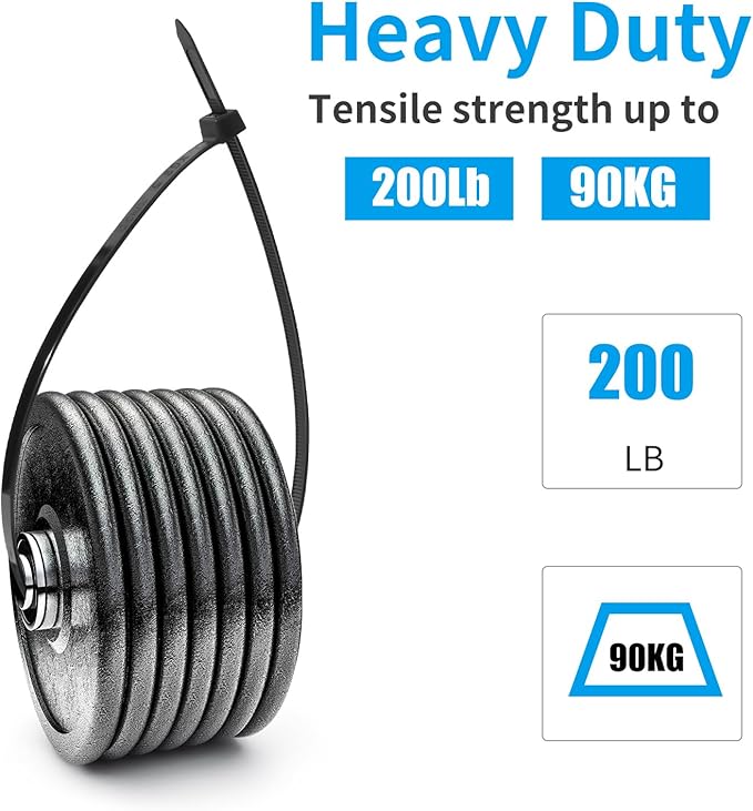 XINGO 24 inch White Long Zip Ties Heavy Duty 100 PCS, 200LBS Ultra Strong Plastic Wire Ties, Large Cable Ties Extra Long Tie Wraps, Indoor and Outdoor UV Resistant