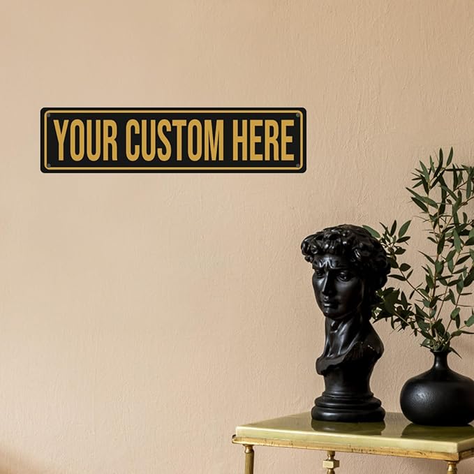 Tmqytuox Custom Street Signs - Custom Metal Sign - Personalized Road Sign - 4"x16" - Minimalist Style - For Home, Office, Business & More