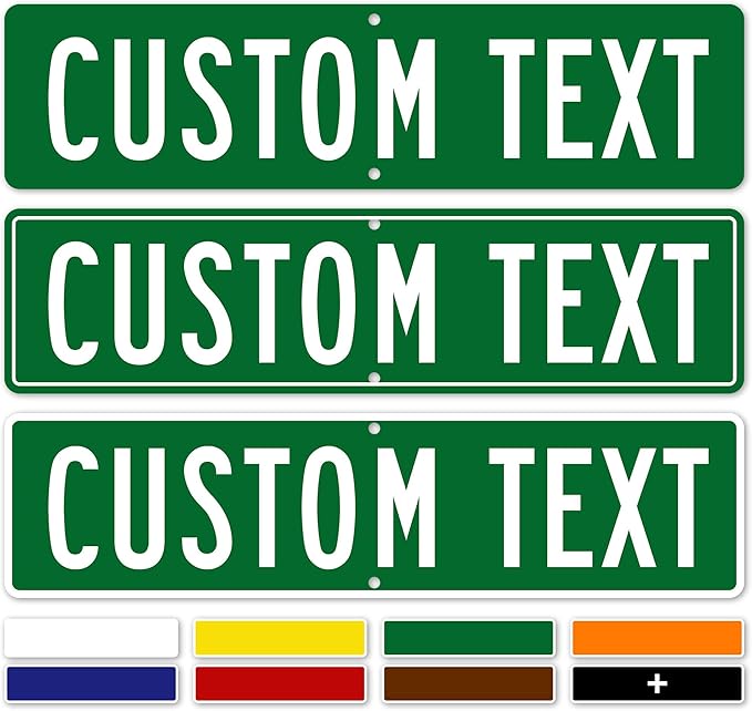 Custom Street Sign, Road/Address Sign, 8 Colors, Reflective Option, Mounting Options, 6x24 Inch, Thick Rust-Free AlumaBond, USA Made by My Sign Center, (Classic)
