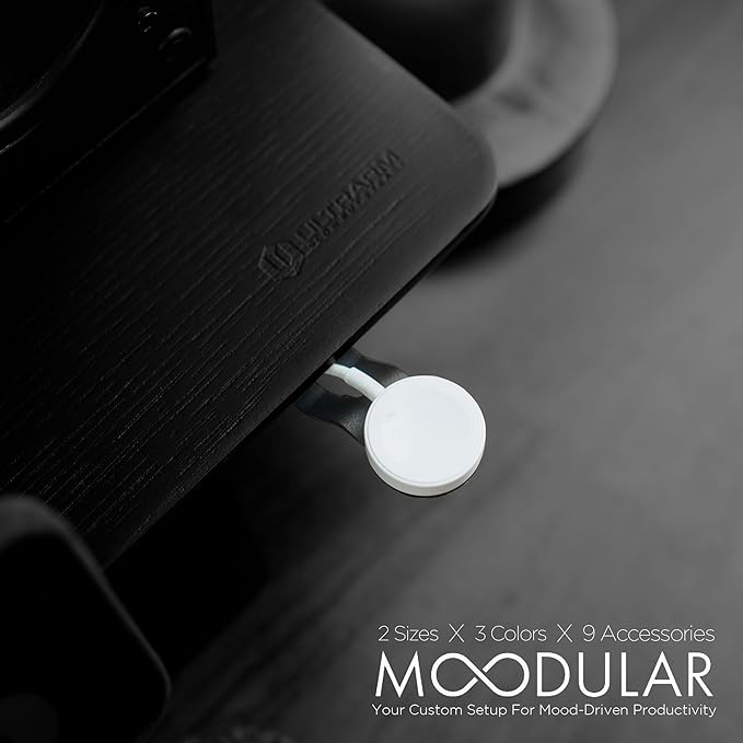 ULTRARM Moodular Add-ons Watch Stand for Smart Watch (Charger Not Included) [Accessory Only - Requires Moodular Wooden Monitor Stand Slide Rails for Use] Black MSA-WS