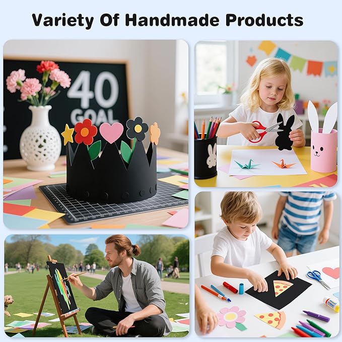 Cardstock 8.5 x 11, Thick Printer Paper 75 lb/200 gsm, 40 Sheets Card Stock Black, Heavy Card stock, Art CardStock Paper for Invitations, Diy Cards, Business Cards, Menus, Crafts, Drawing etc