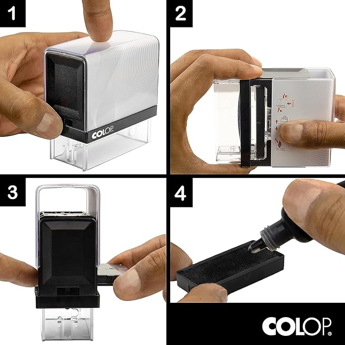 COLOP Extra Large Size Self Inking Custom Signature Stamp - Choose from 15 Ink Colors