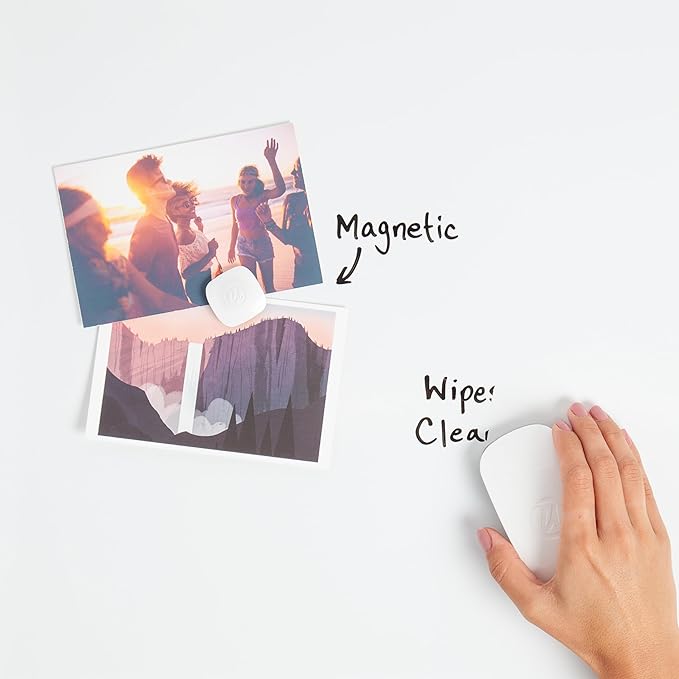 U Brands Contempo Magnetic Small Whiteboard, 11" x 14”, White Modern Frame, Mini White Board for Kids and Students, Fridge and Locker Dry Erase Board, Includes 4 Markers & Magnet