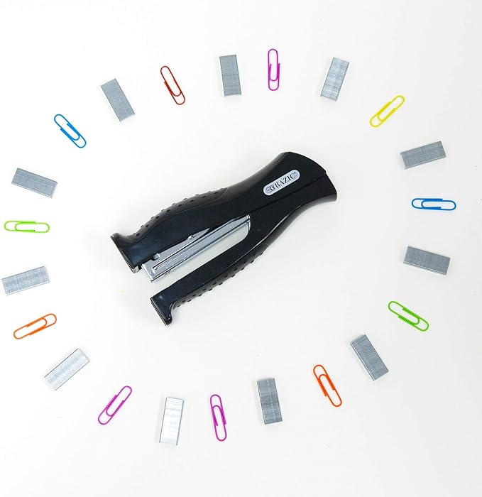 BAZIC Products Stand-Up Stapler w/500 Staples, Full Strip Size Standard (26/6), Black Durable Desktop Staplers for Home Office School, 12-Pack
