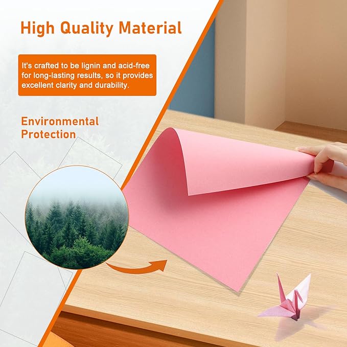 Guakicae 40 Sheets Candy Pink Cardstock 8.5 x 11 Scrapbooking Paper, 75lb Heavyweight Certificate Paper Card Stock for Wedding Invitations, School Crafting, Memus, Making Cards, Birthday Decorations