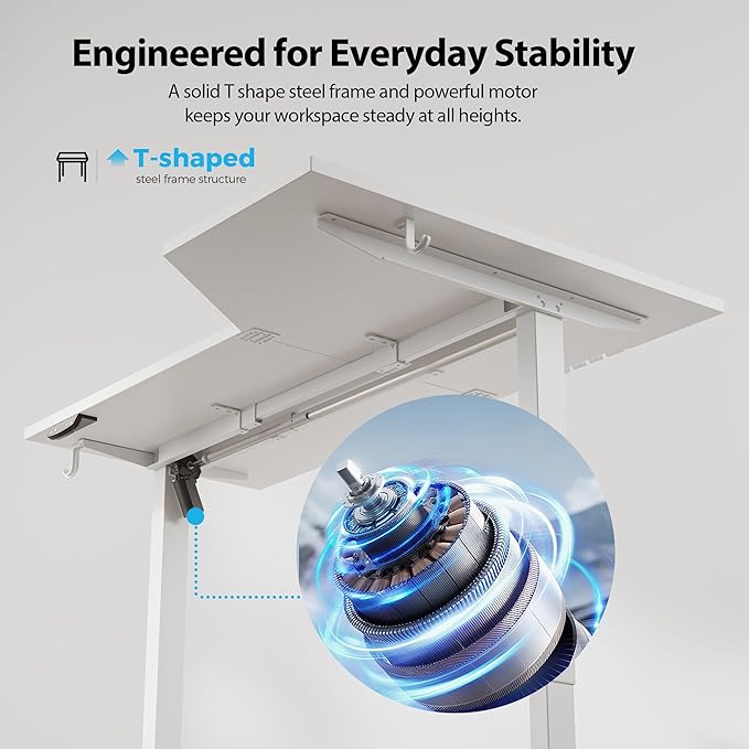 Agilestic Electric Standing Desk, L-Shaped 59 Inches Height Adjustable Desk, Sit and Stand up for Work Office Home, Ergonomic Rising Computer Table for Home Office with Splice Board, White
