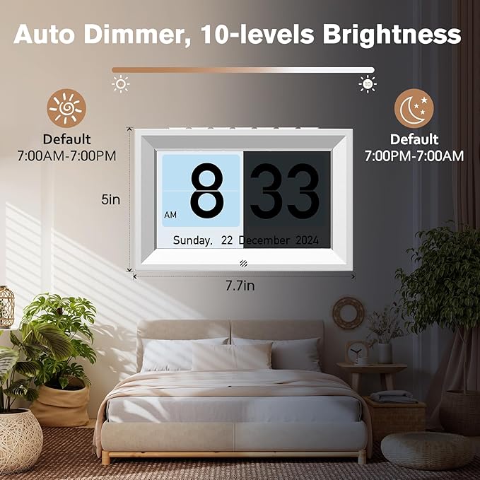 GOLOZA 7'' Digital Dementia Clock, Talking Clock with 10 Volumes, 6 Display with 10 Color Modes, Auto Dimmable, Alarms & Birthday & Holiday Reminders, 3 Pill Reminders Clocks for Seniors